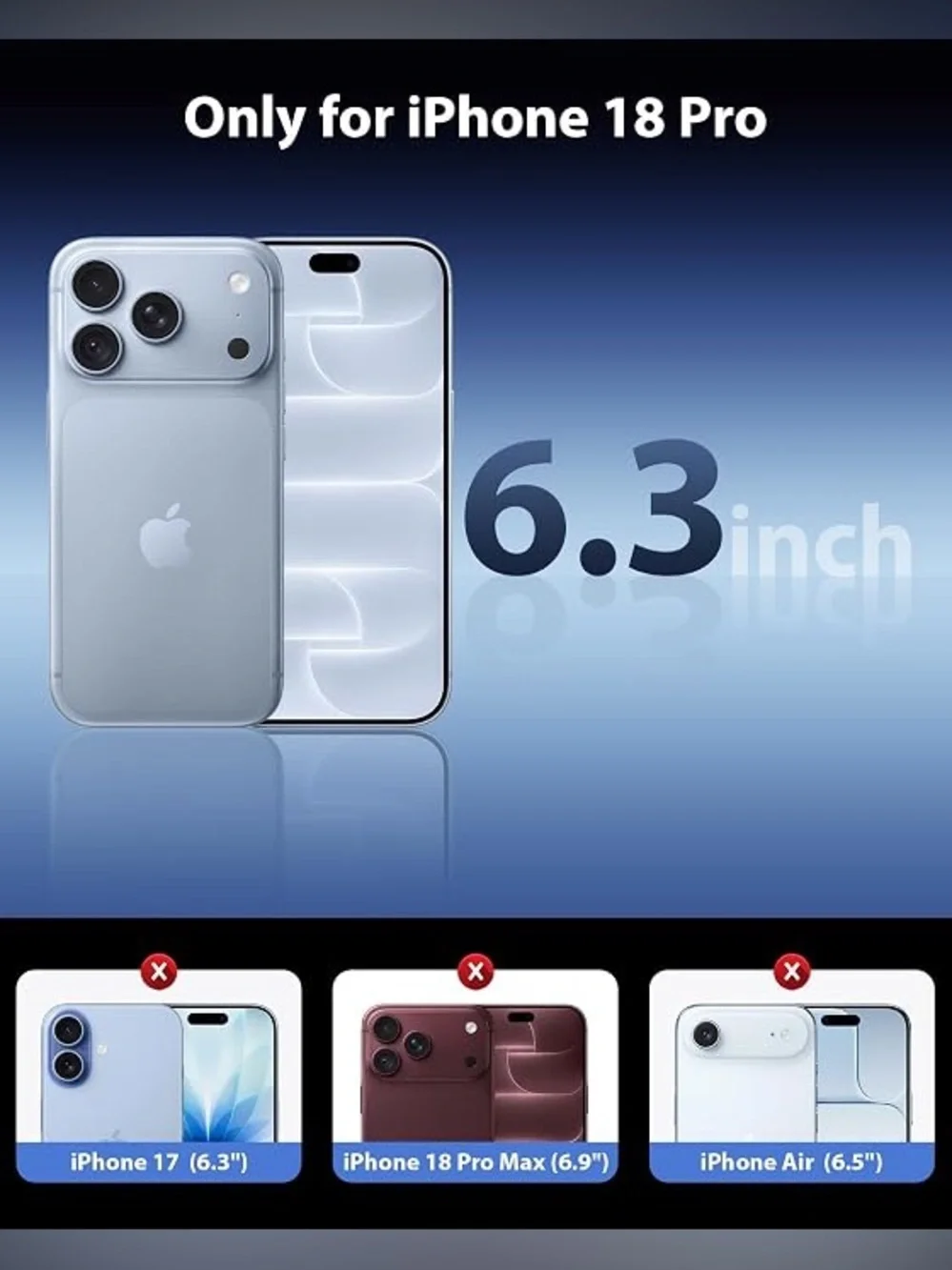 Mkeke 3 Pack Screen Protector for iPhone 18 Pro, 9H+ Tempered Glass